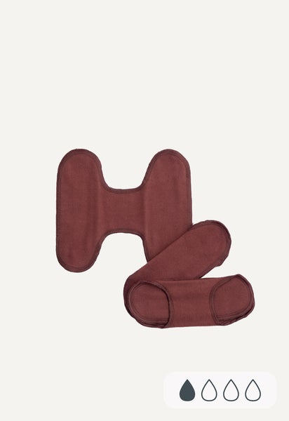 Tvättbara trosskydd - Snap free - Mörkröd 